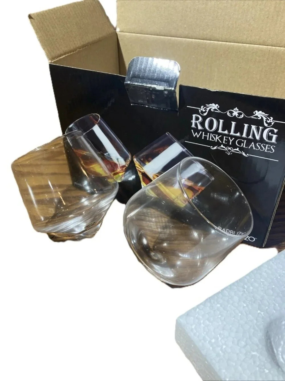 Barbuzzo Rolling Whiskey Glasses (Set of 2) – Hand-Blown Stemless Whiskey
